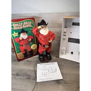 1999 Holly Jolly Rock Santa Animated Dancing Singing Cowboy Alan Jackson Tested